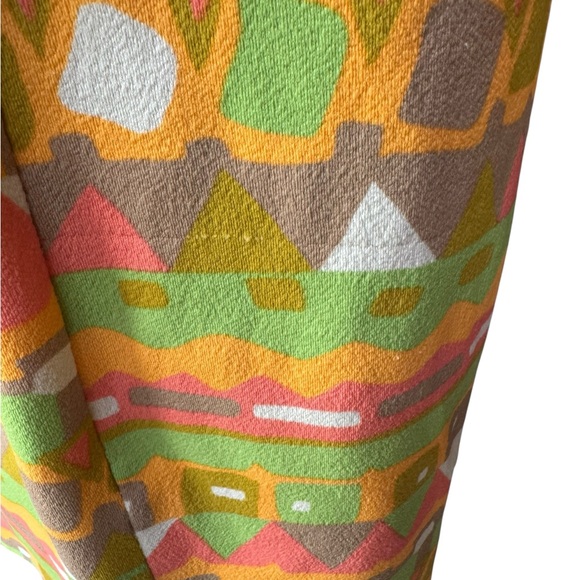 1960s‎ Psychedelic Poly Fleece Rolled Neckline Shift Dress - Picture 4 of 4